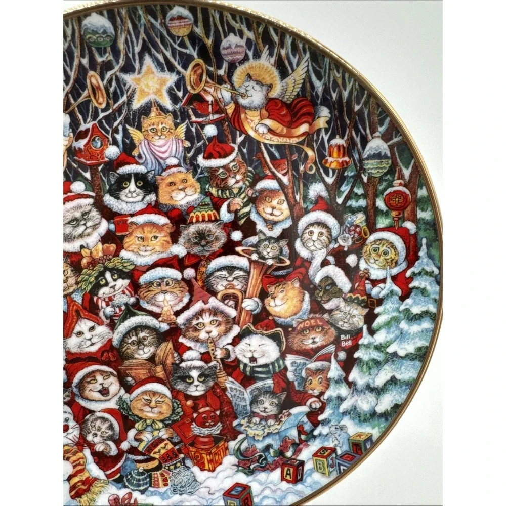 Santa Claws Franklin Mint Collectors Plate Bill‎ Bell Christmas Claus Cats Kitty